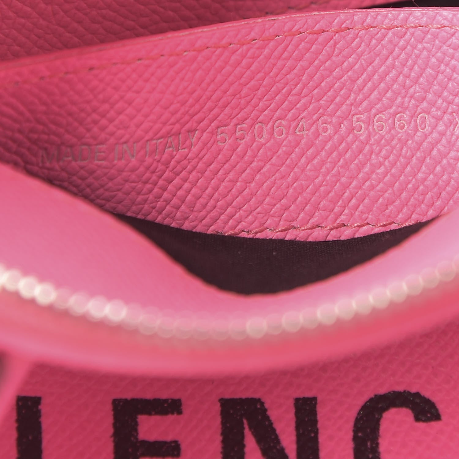 Balenciaga Signature Grained Calfskin Logo XXS Ville Top Handle Bag Acid Pink Black 9 of 9