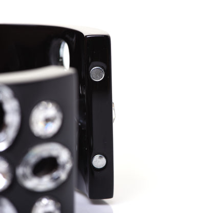 Chanel Resin Crystal CC Cuff Black 7 of 10