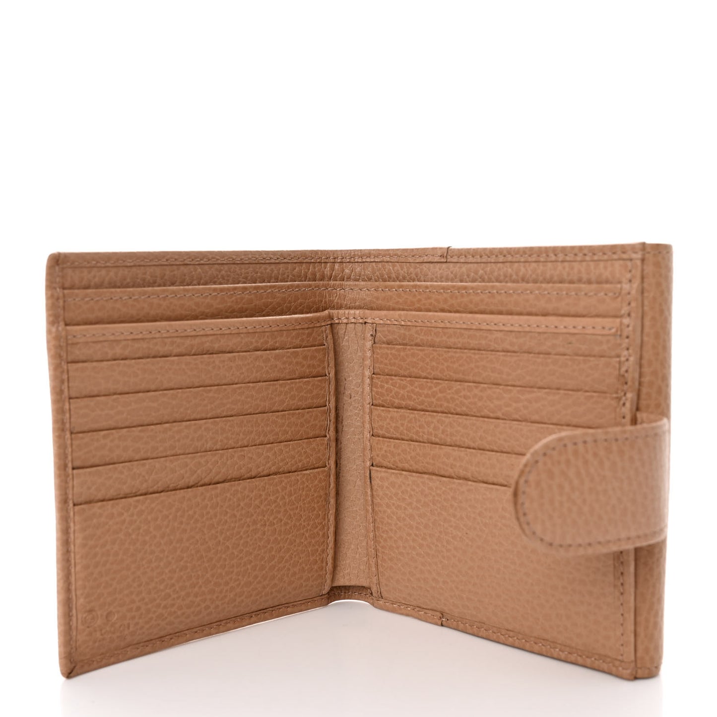 Dollar Calfskin Interlocking G French Wallet Camelia