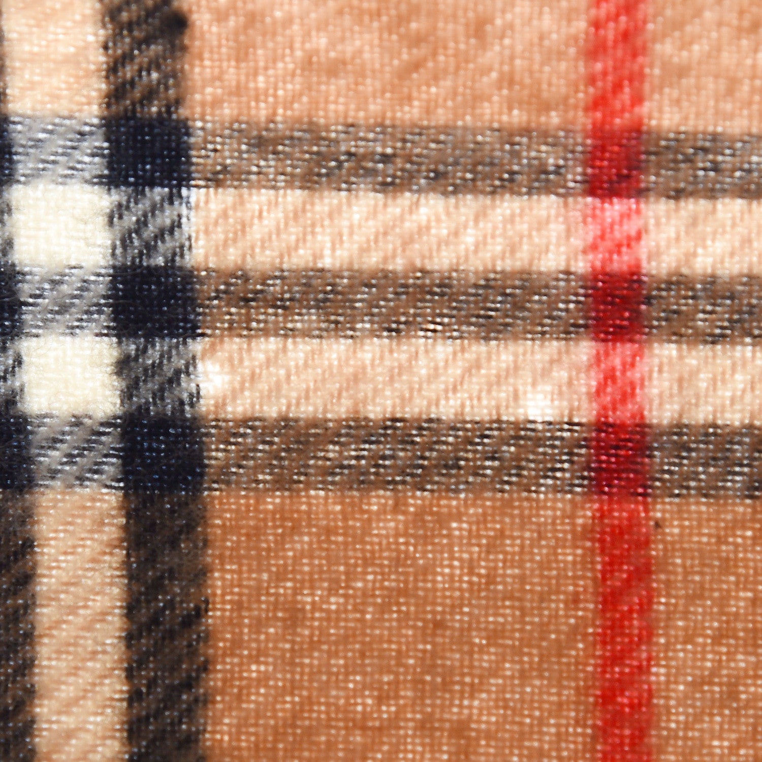 Burberry Lambswool Check Fringe Scarf Camel 5 of 5