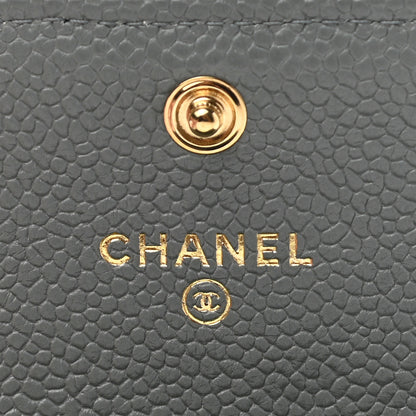 Chanel Caviar Quilted Boy Flap Card Holder Grey 6 of 9