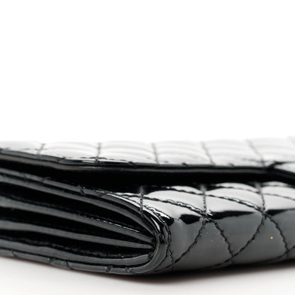 Chanel Patent Calfskin Quilted Flap Clutch With Chain Black 10 of 12