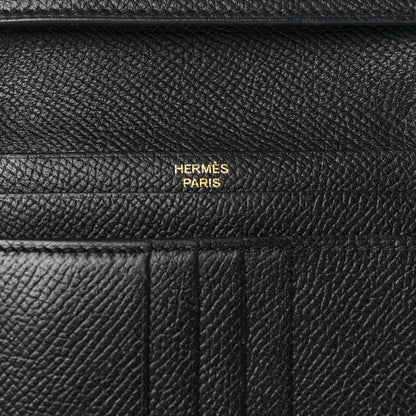 Hermes Epsom Bearn Compact Wallet Black 6 of 8