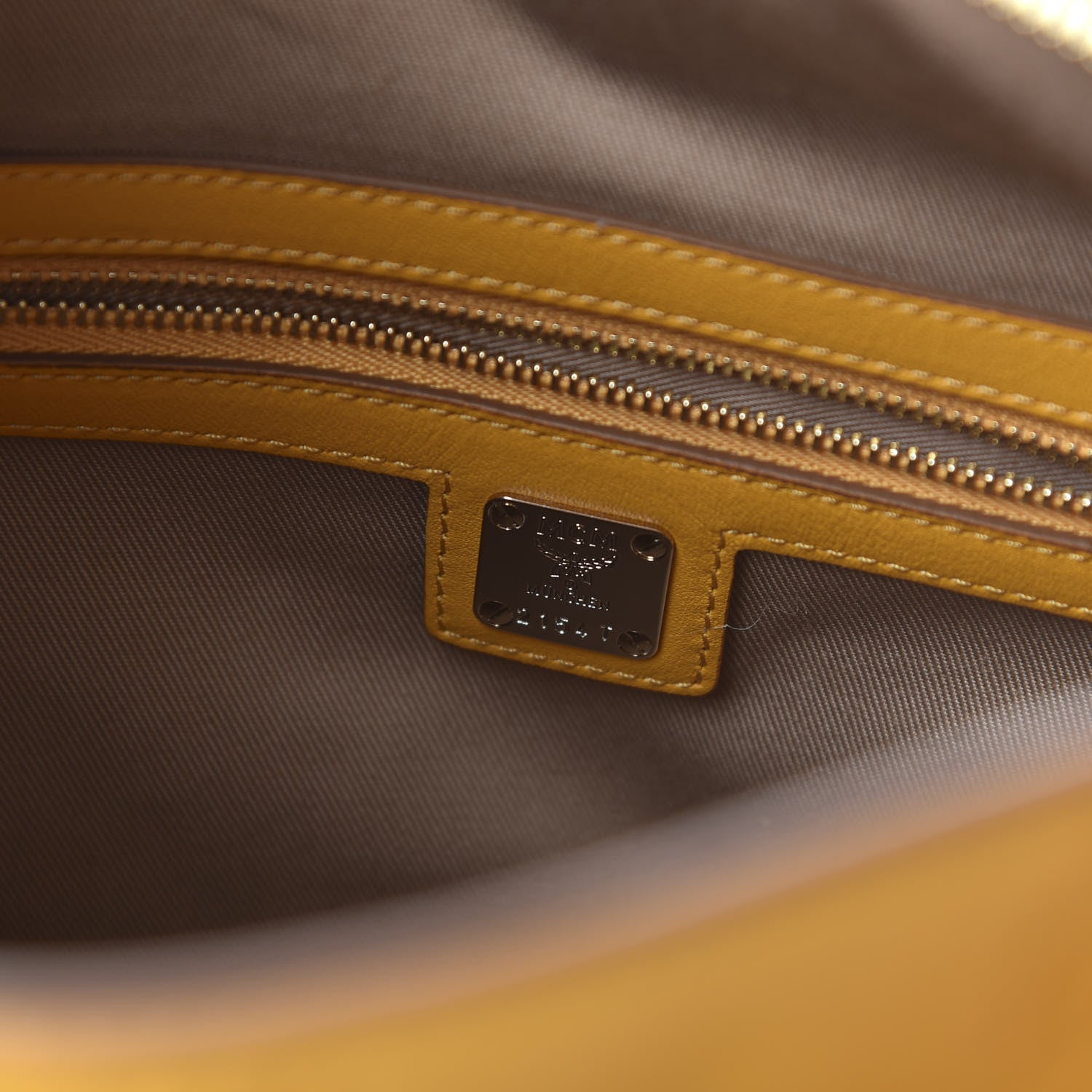 MCM Calfskin Ottomar Monogram Medium Klara Hobo Golden Mango 8 of 9