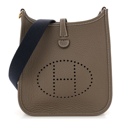 Hermes Taurillon Clemence Amazone Evelyne TPM Etoupe Bleu Indigo 1 of 11