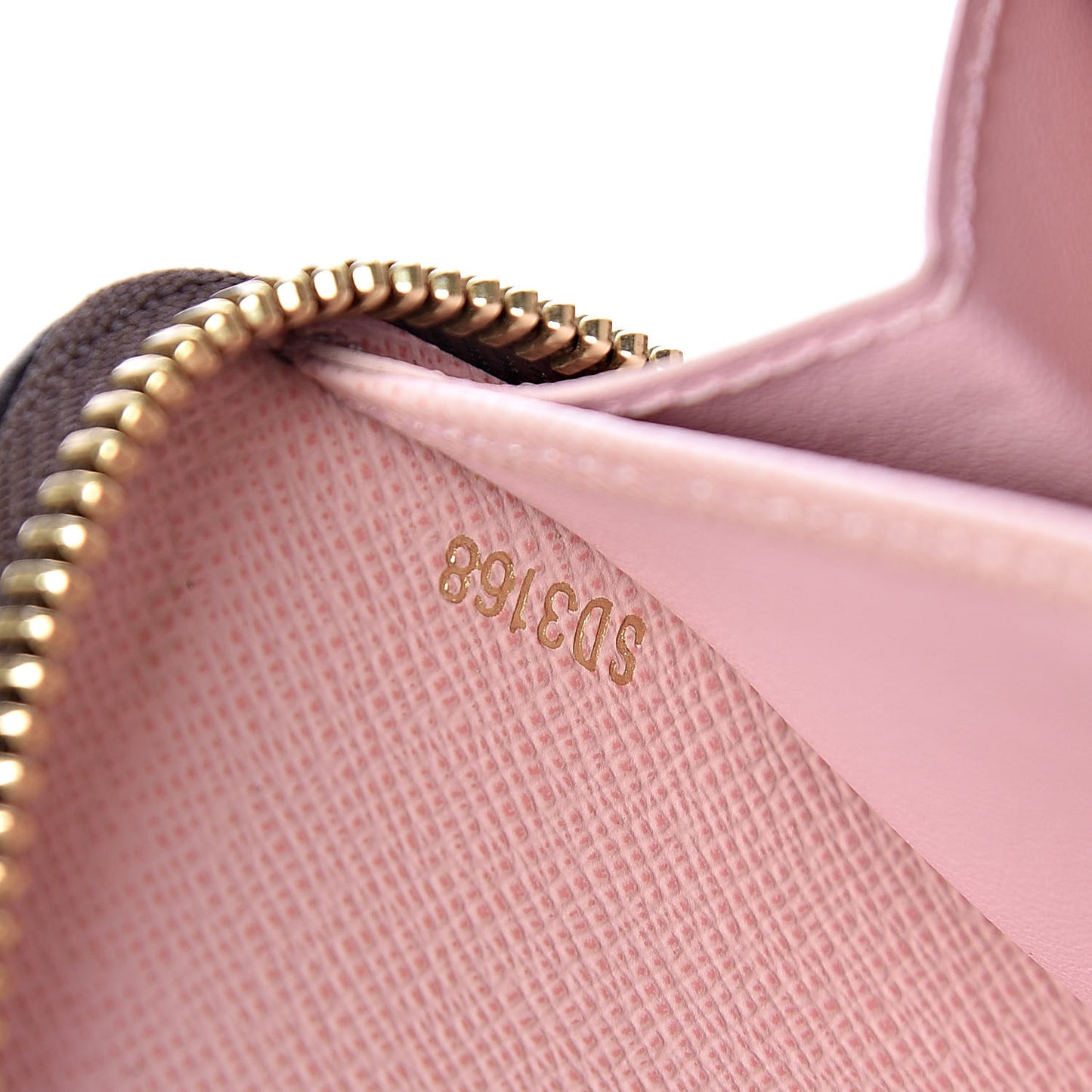 Damier Ebene Zippy Wallet Rose Ballerine
