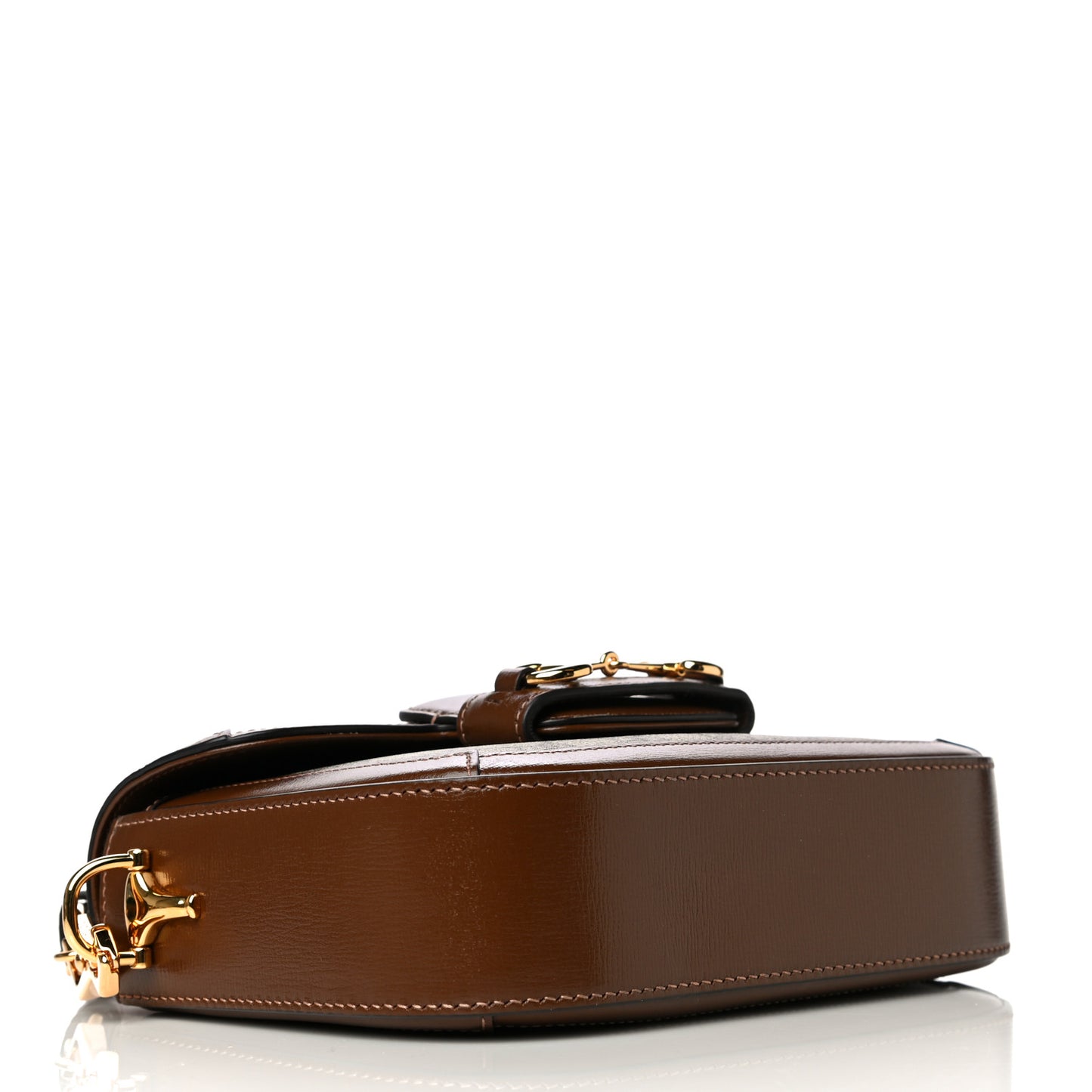 GG Supreme Monogram Web Mini Horsebit 1955 Shoulder Bag Beige Brown Sugar