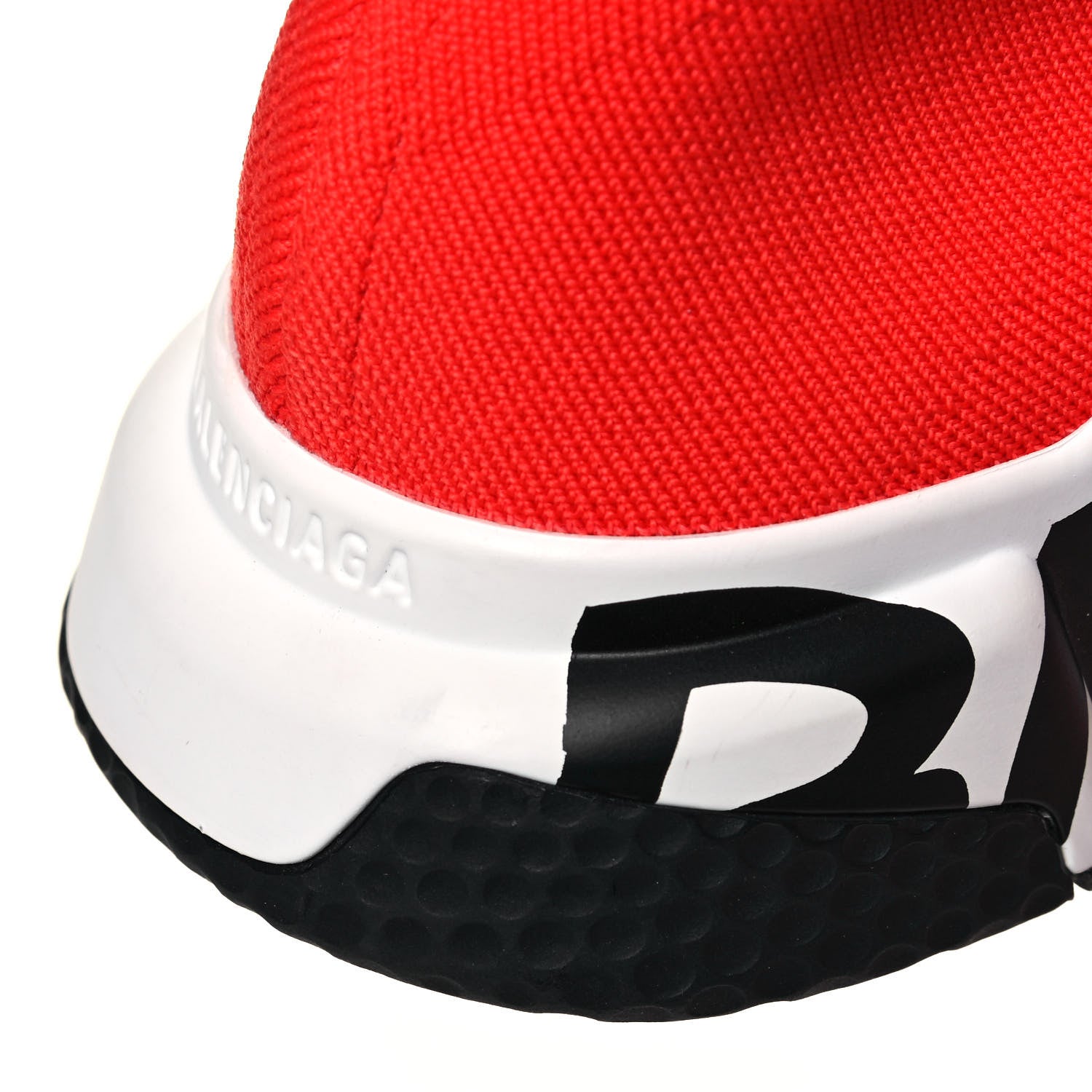 Balenciaga Neoprene Knit Mens Speed Graffiti Sneakers 43 Red White Black 8 of 9