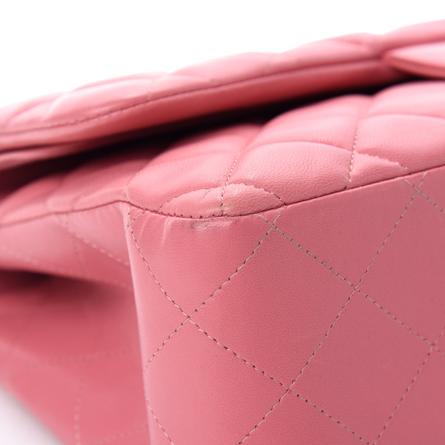 Lambskin Quilted Jumbo Double Flap Pink