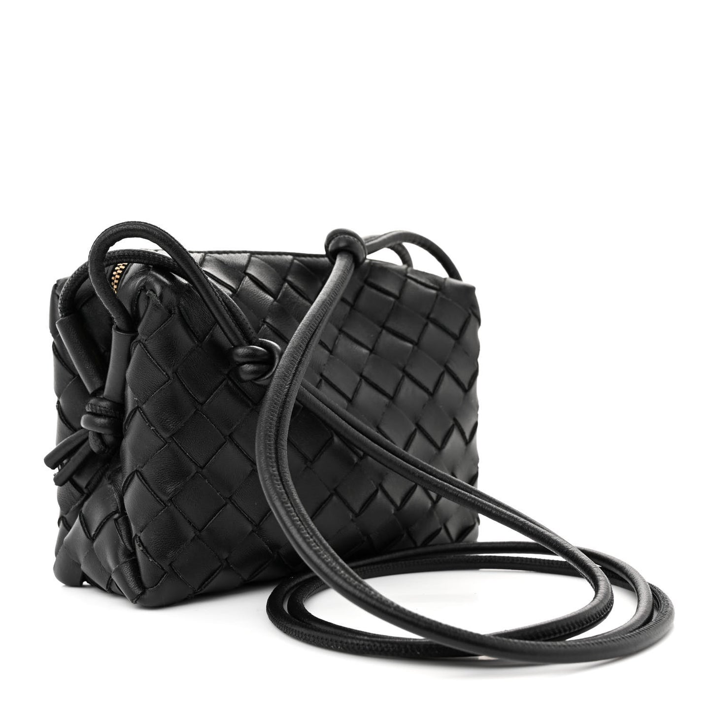 Nappa Intrecciato Mini Loop Camera Bag Black