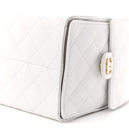 Chanel Caviar Quilted Medium Chanel 25 Handbag White 10 of 11