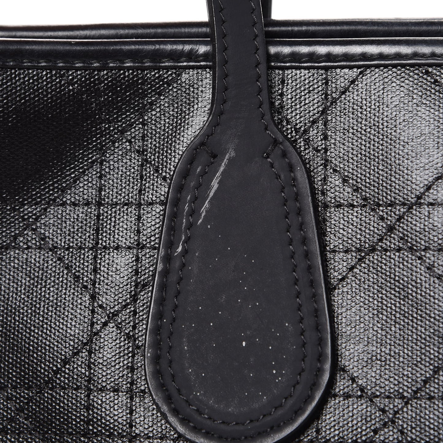 Coated Canvas Cannage Panarea Shopping Tote Black