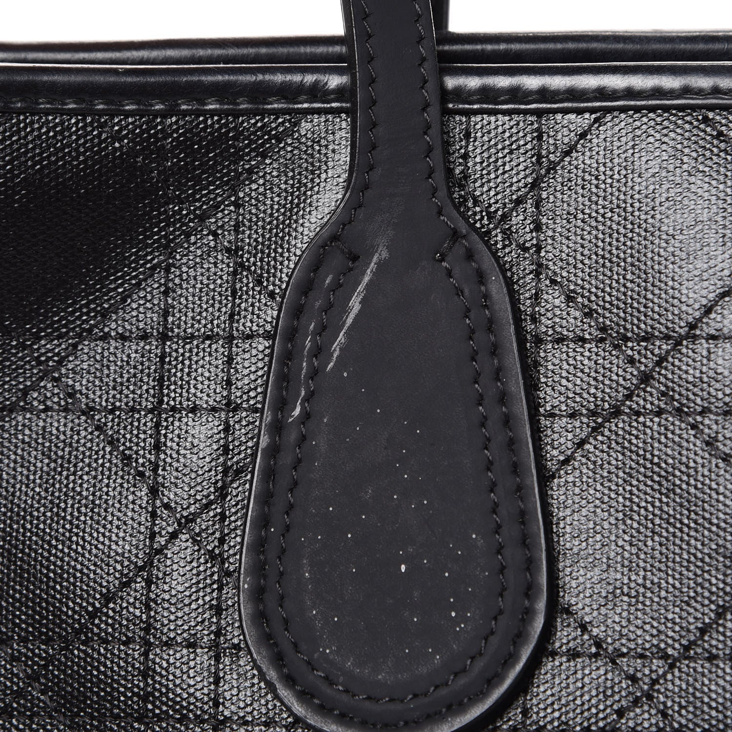 Christian Dior Coated Canvas Cannage Panarea Shopping Tote Black 15 of 18