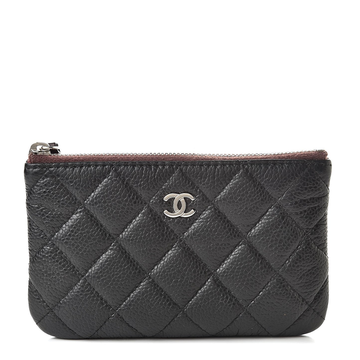 Caviar Quilted Small Cosmetic Case Black