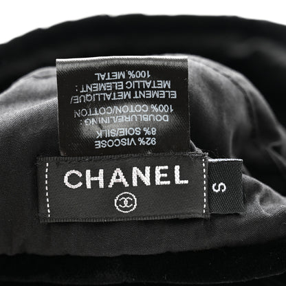 Chanel Velvet Beret Hat S Black 8 of 9