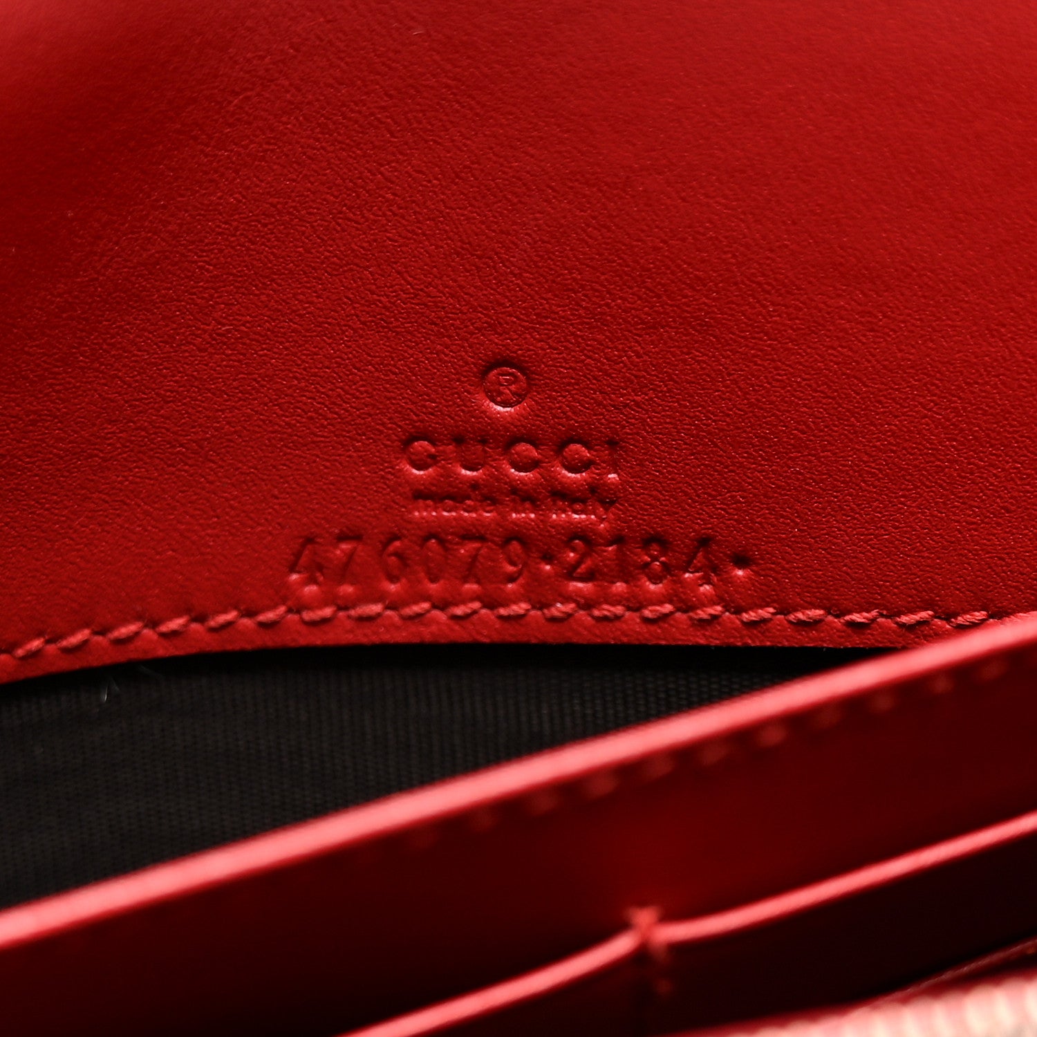Gucci Calfskin Queen Margaret Chain Wallet Blue Agata Hibiscus Red Mystic White 7 of 11