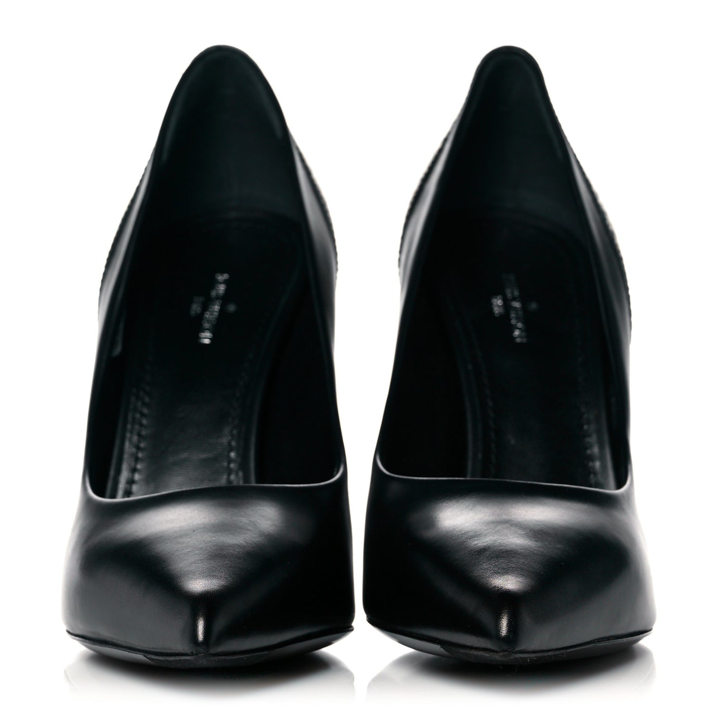 Calfskin Snakeskin Embossed Matchmake Pumps 38.5 Black White