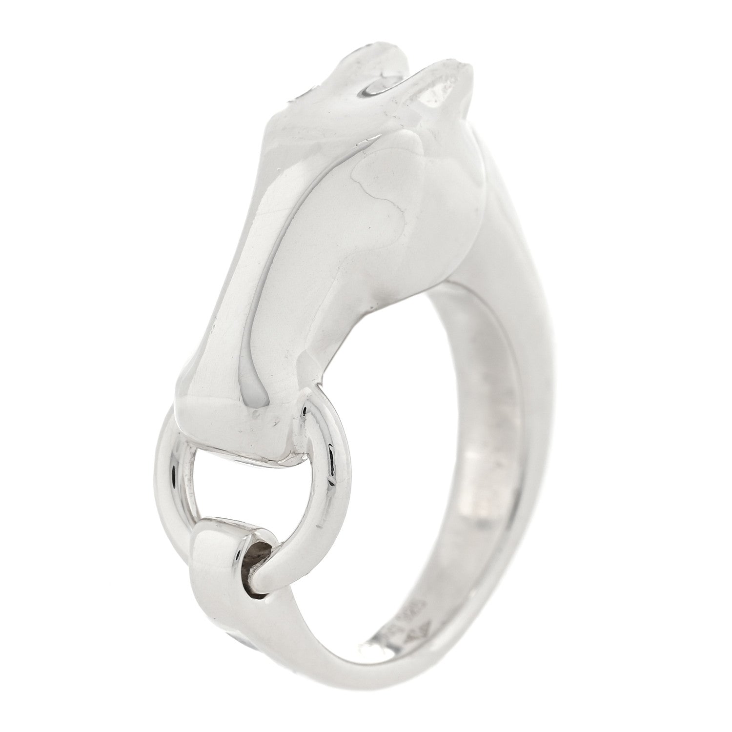 Hermes Sterling Silver PM Galop Ring 56 7.5 5 of 5