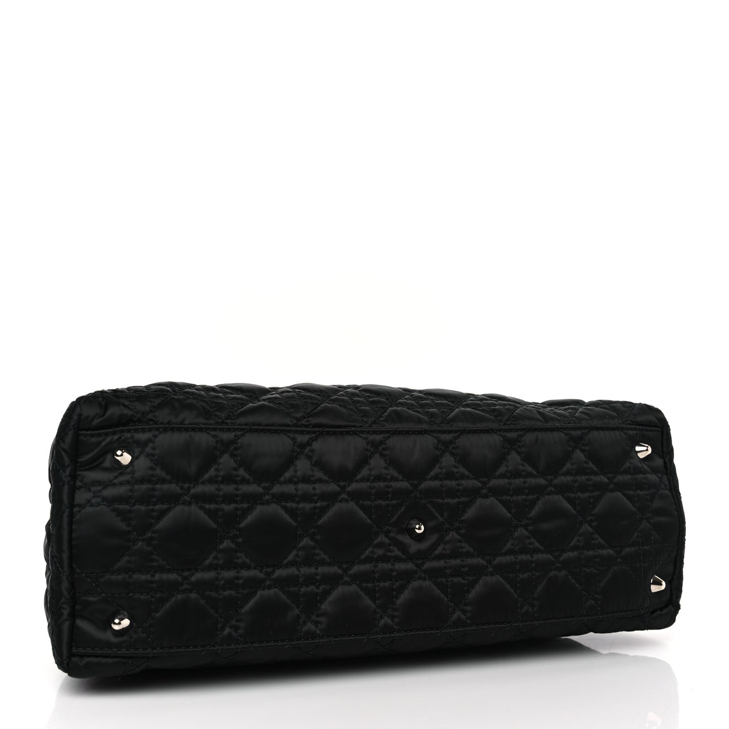Satin Cannage Charming Lock Flap Shoulder Bag Black