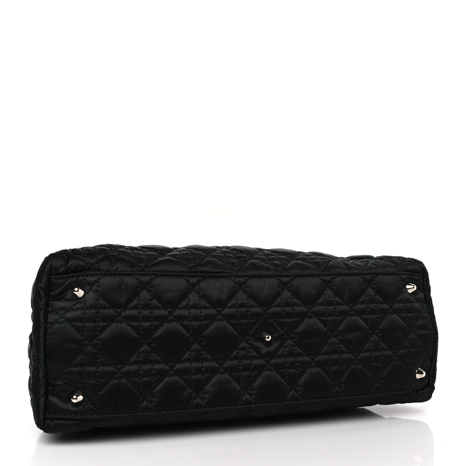 Christian Dior Satin Cannage Charming Lock Flap Shoulder Bag Black 4 of 10