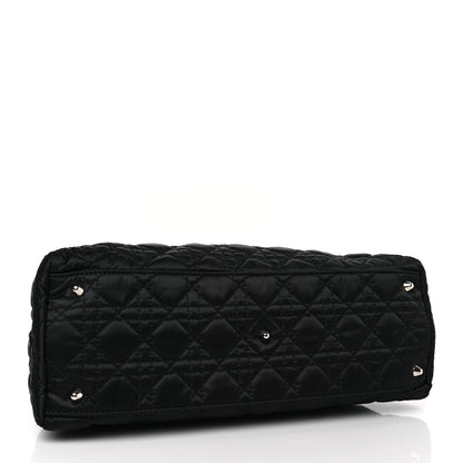 Christian Dior Satin Cannage Charming Lock Flap Shoulder Bag Black 4 of 10