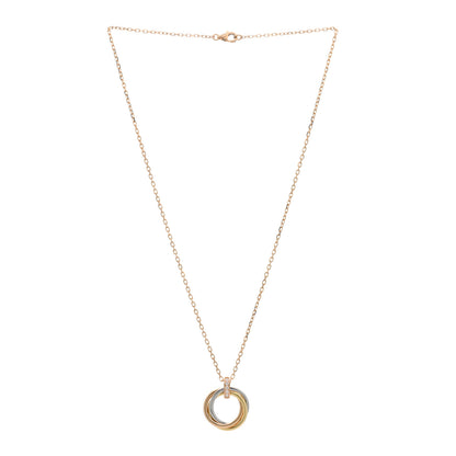 Cartier 18K Pink White Yellow Gold Diamond Trinity Pendant Necklace 2 of 3