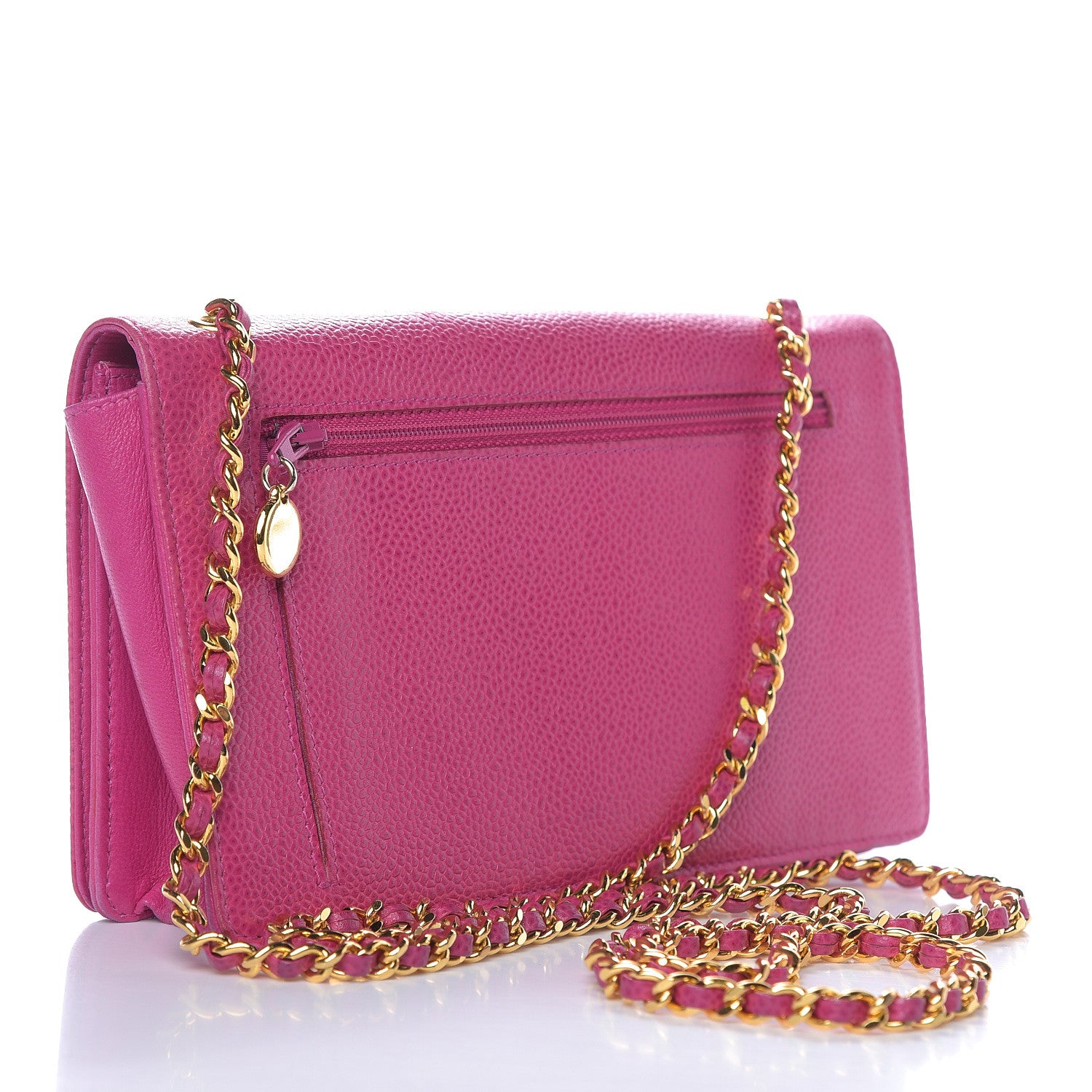 Chanel Caviar Timeless CC Wallet On Chain WOC Pink 3 of 12