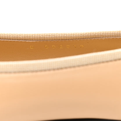 Chanel Lambskin Cap Toe CC Ballerina Flats 36.5 Beige Black 8 of 9