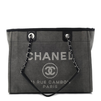 Chanel Canvas Small Deauville Tote Grey 1 of 10