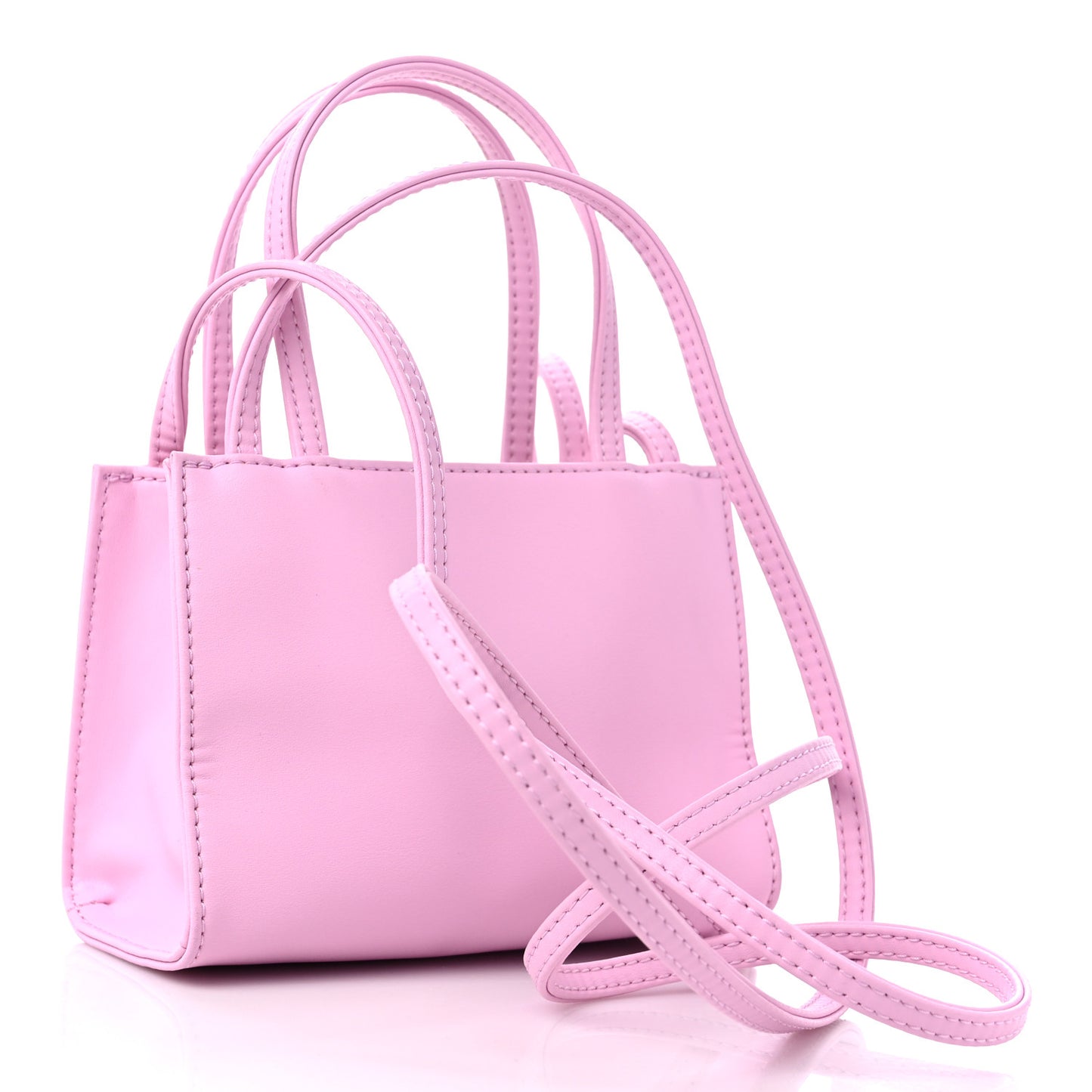 Vegan Leather Small Shopping Bag Bubblegum