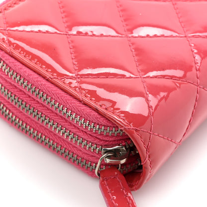 Chanel Patent Calfskin Quilted Zip Around Phone Holder Fuchsia 14 of 16