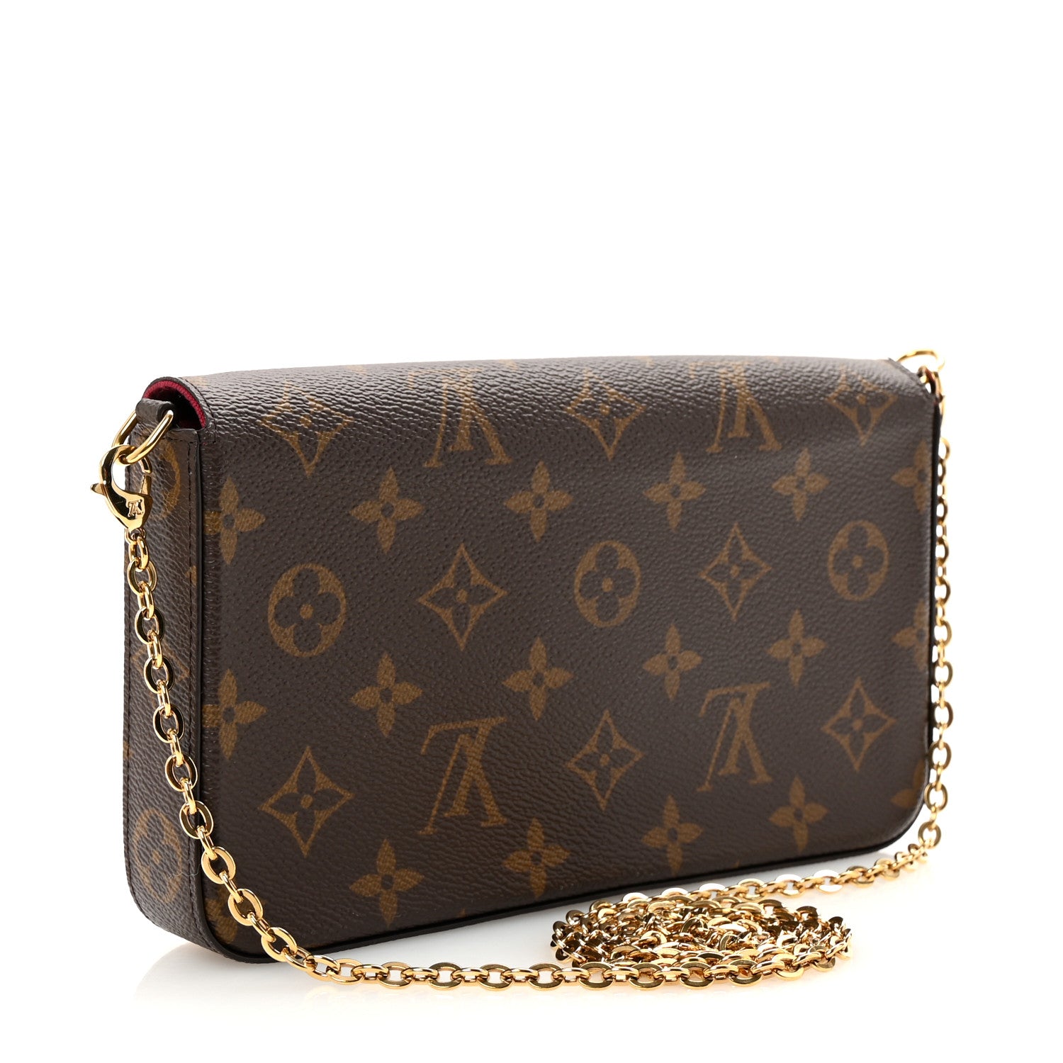 Louis Vuitton Monogram Pochette Felicie Chain Wallet Fuchsia 4 of 10