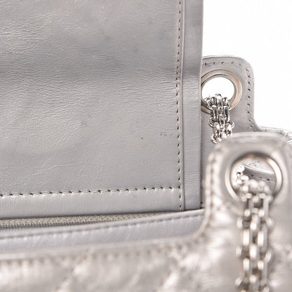 Chanel Metallic Aged Calfskin Quilted Reissue 2.55 Accordion Flap Silver 22 of 24