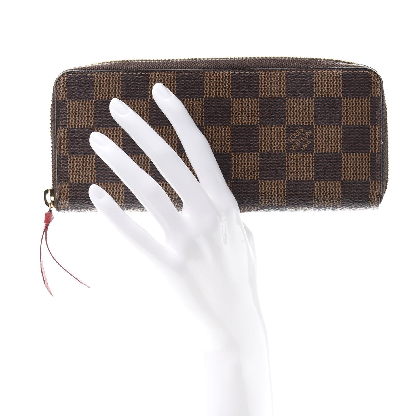 Damier Ebene Clemence Wallet Cherry