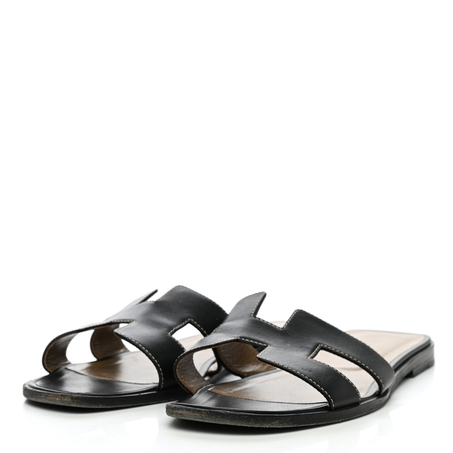 Box Calfskin Oran Sandals 38.5 Black