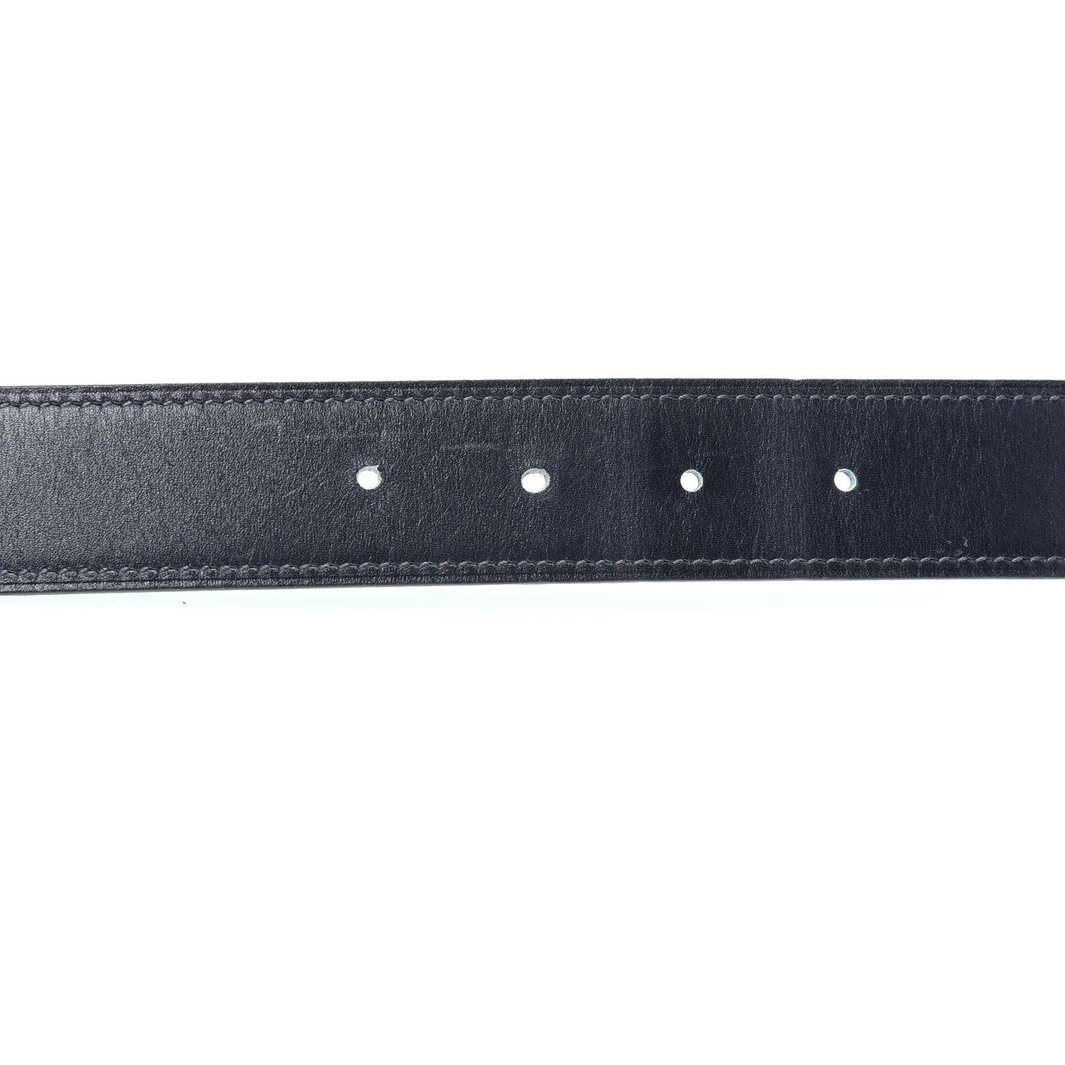 Hermes Swift Togo 32mm H Belt 80 Black Bleu Electrique 3 of 6