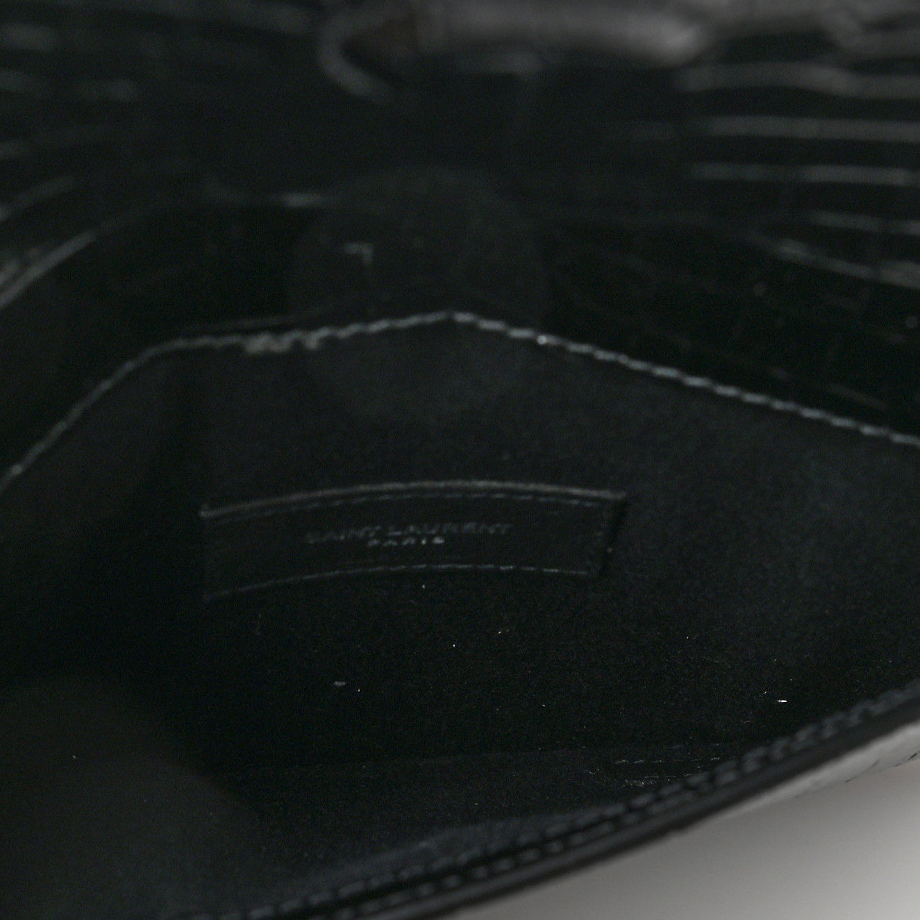 Calfskin Crocodile Embossed Monogram Uptown Baby Pouch Black