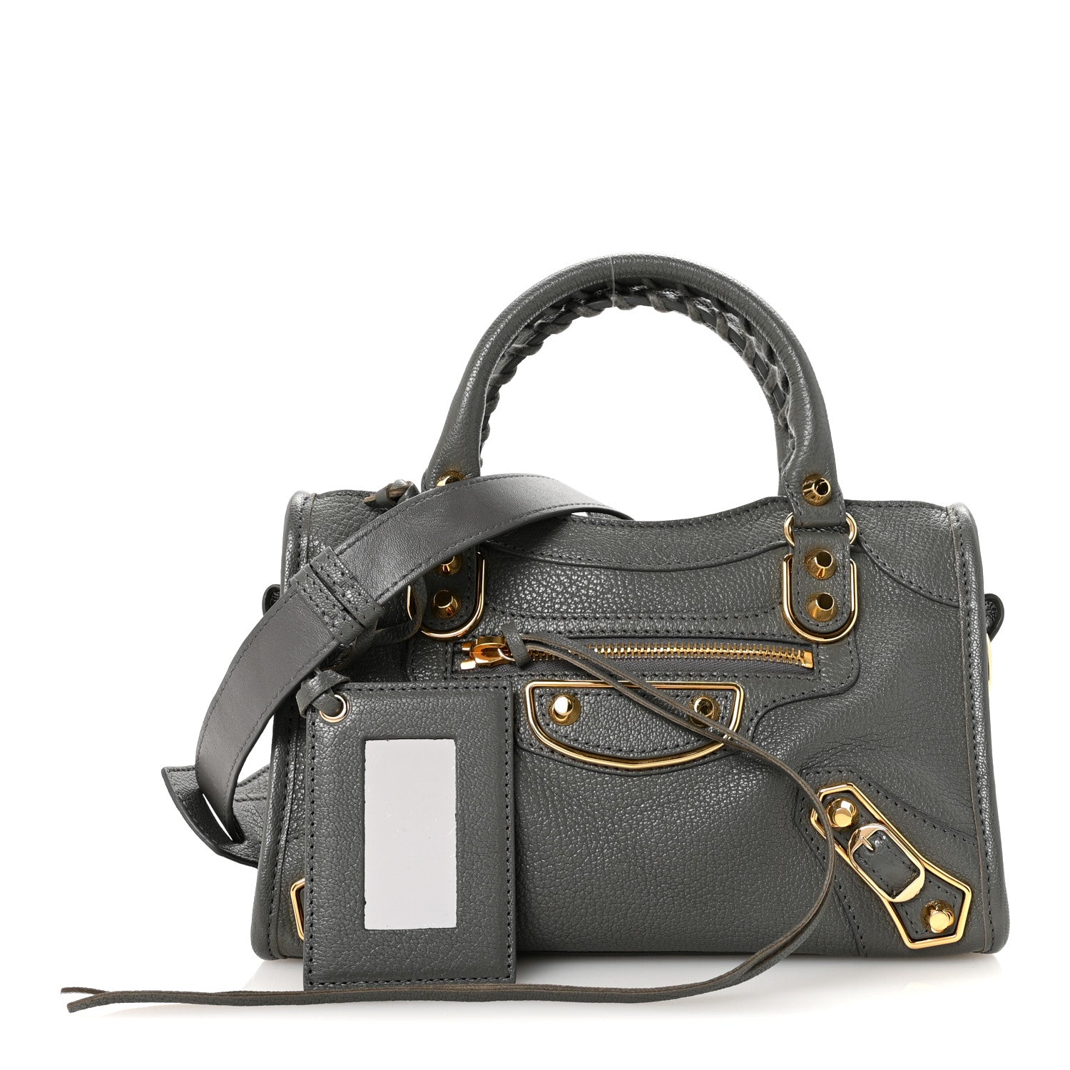 Balenciaga Chevre Gold Metallic Edge Hardware Mini City Gris Acier 4 of 19