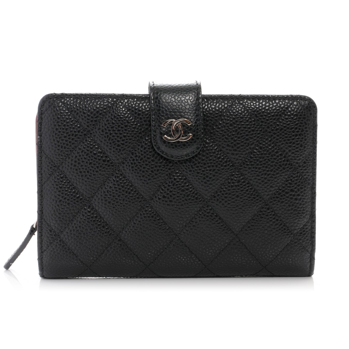 Caviar Large Zip Wallet Black