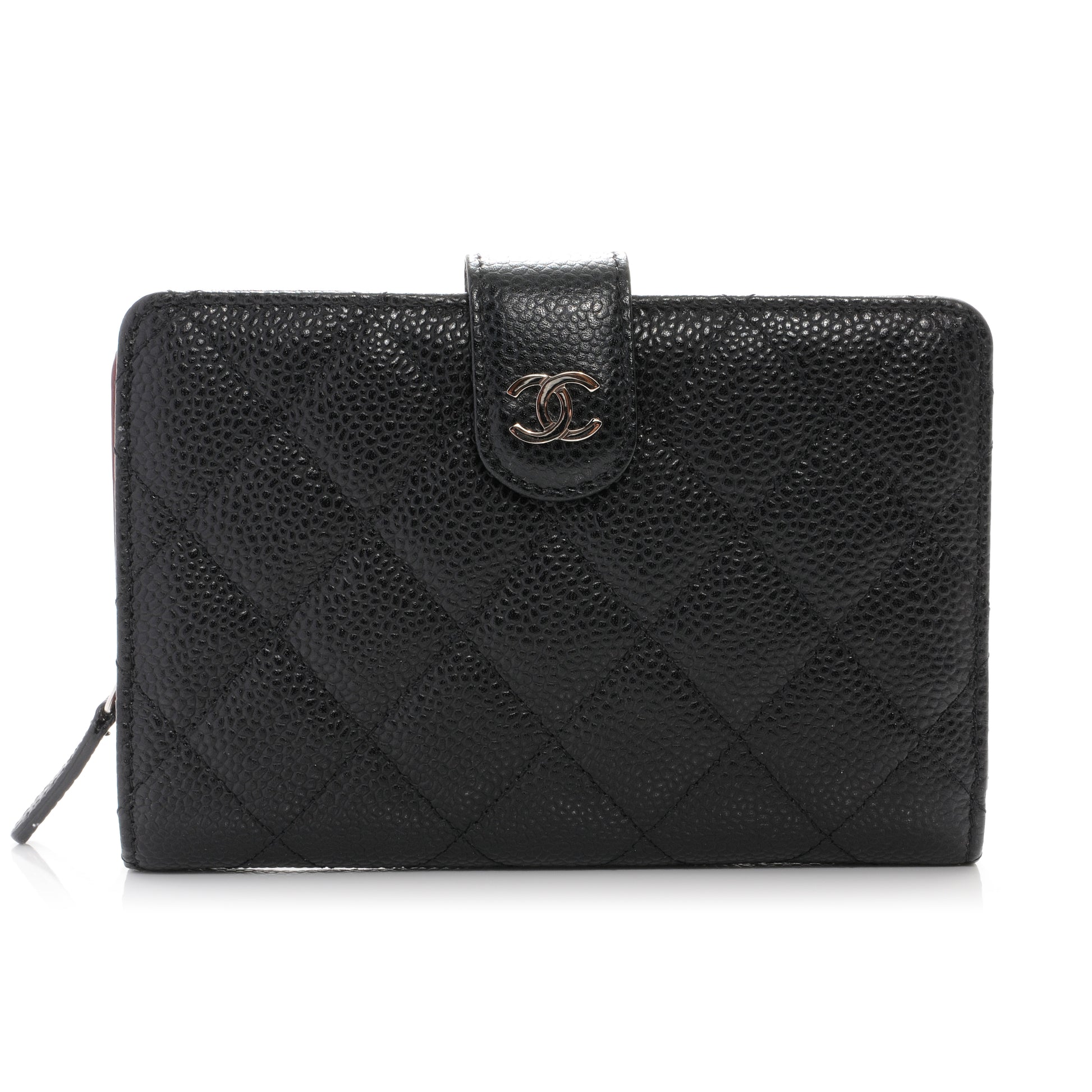 Chanel Caviar Large Zip Wallet Black 1 of 8