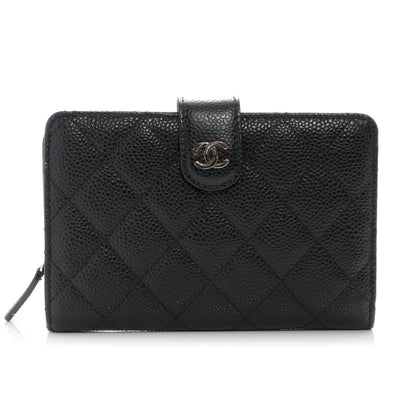 Chanel Caviar Large Zip Wallet Black 1 of 8
