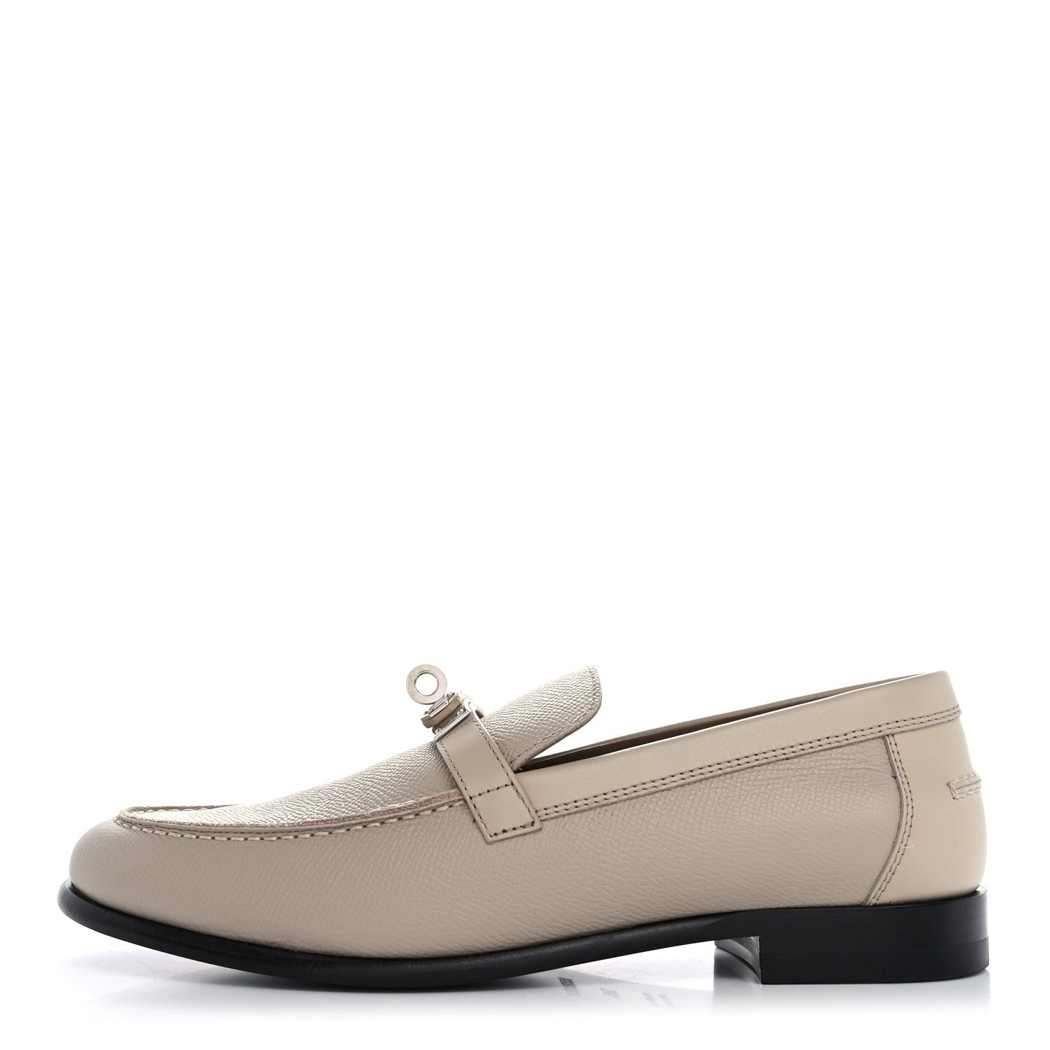 Hermes Epsom Womens Destin Loafer 38.5 Blanc Gomme 1 of 10