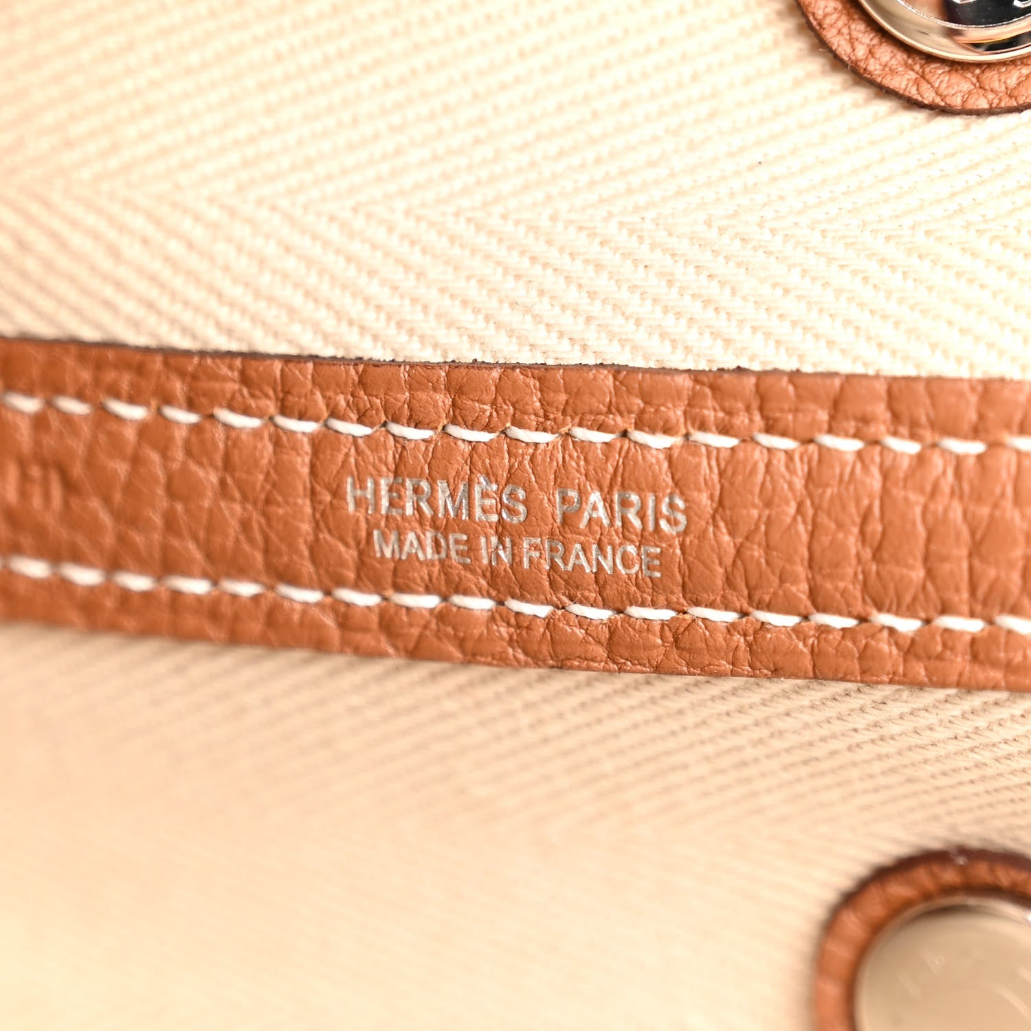 Hermes Grand Chevron Weave Negonda Garden Party 30 TPM Tote Craie Gold 6 of 10
