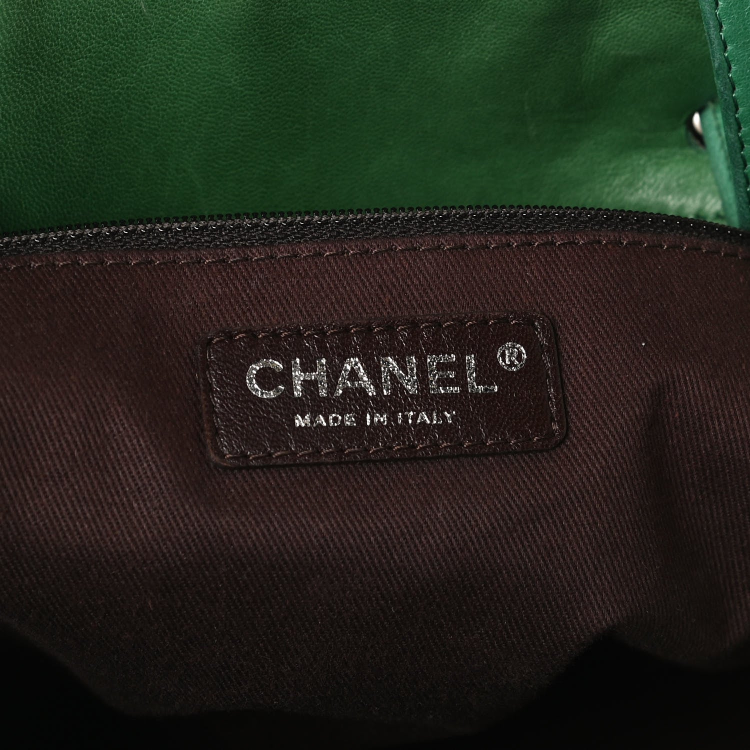 Chanel Lambskin Quilted Country Club Tote Green Black 5 of 10