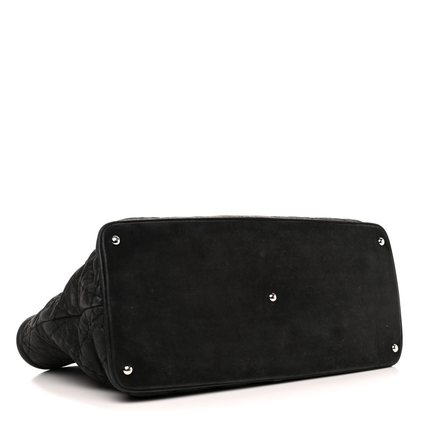 Iridescent Calfskin Quilted Small Sea Hit Tote Black