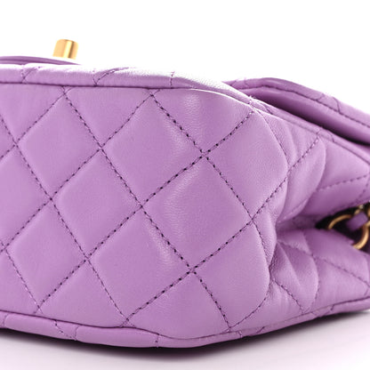 Chanel Lambskin Quilted Mini Pearl Crush Flap Purple 10 of 10