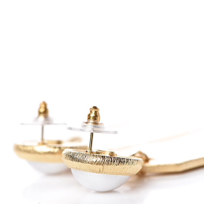 Chanel Pearl CC Tags Drop Earrings Gold 3 of 5