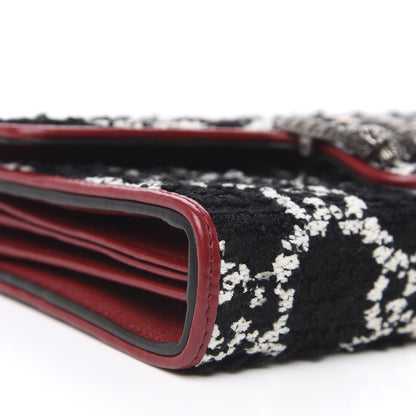 Gucci Tweed GG Monogram Mini Dionysus Chain Wallet Black White Romantic Cherry 8 of 10