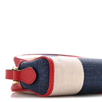 Gucci Canvas Sylvie Stripe Mini Ophidia Camera Bag Mystic White Hibiscus Red Maritime 9 of 11