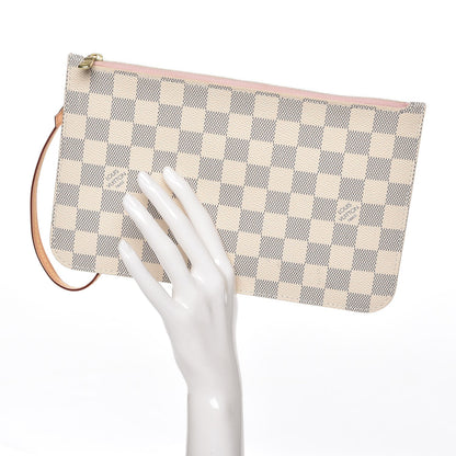 Louis Vuitton Damier Azur Neverfull MM GM Pochette Rose Ballerine 2 of 8